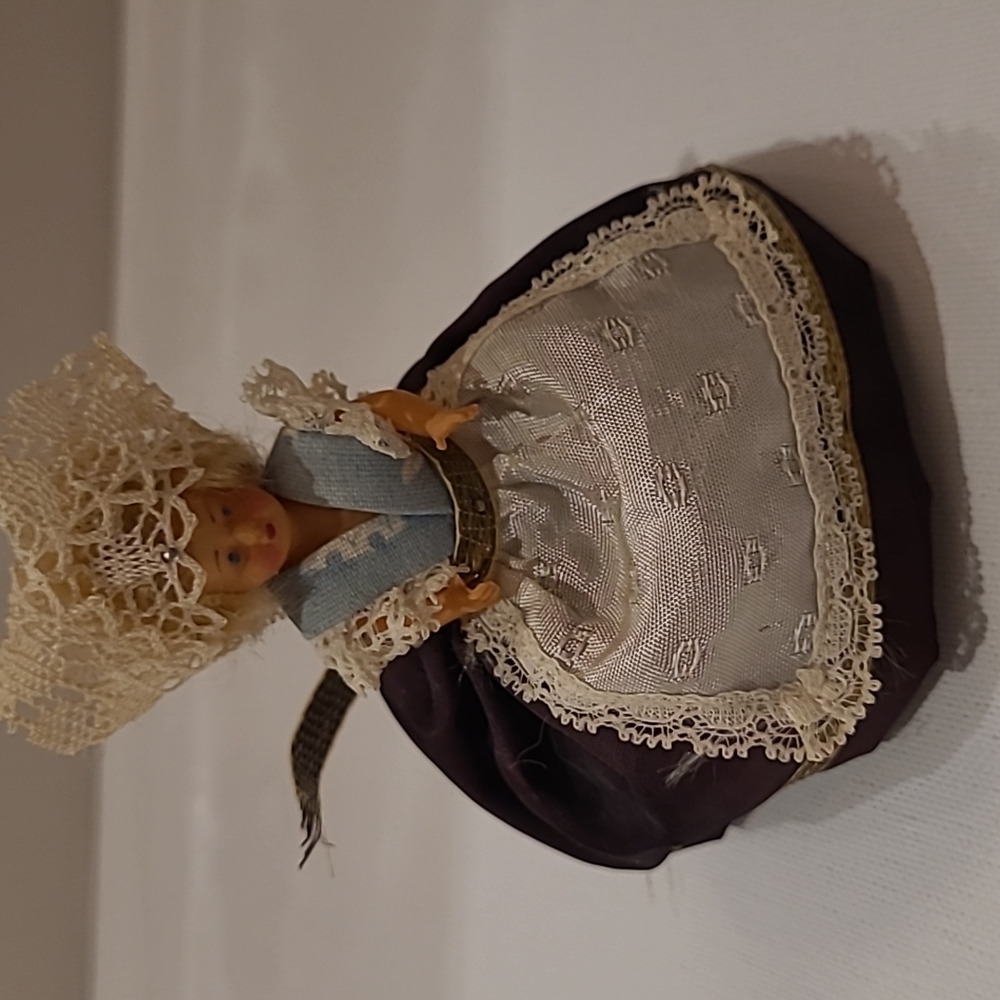 Vintage collectible doll 4.5" handmade costume  "Mabel"